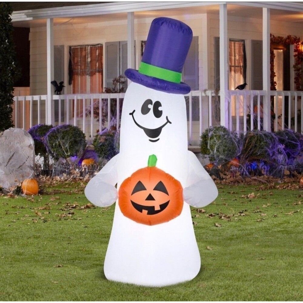 4ft Halloween Ghost with Top Hat Inflatable